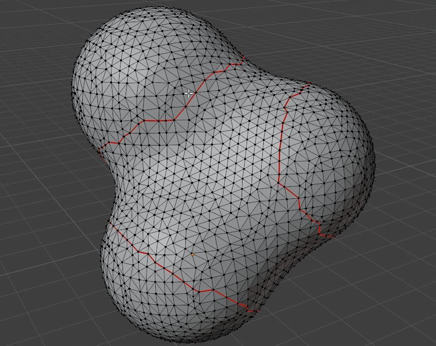 Draw Path Seam shortest path preview in Blender