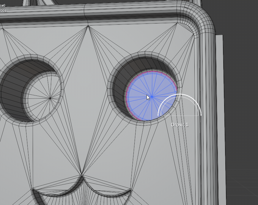 Growing the Mark Around Flat preview region in Blender