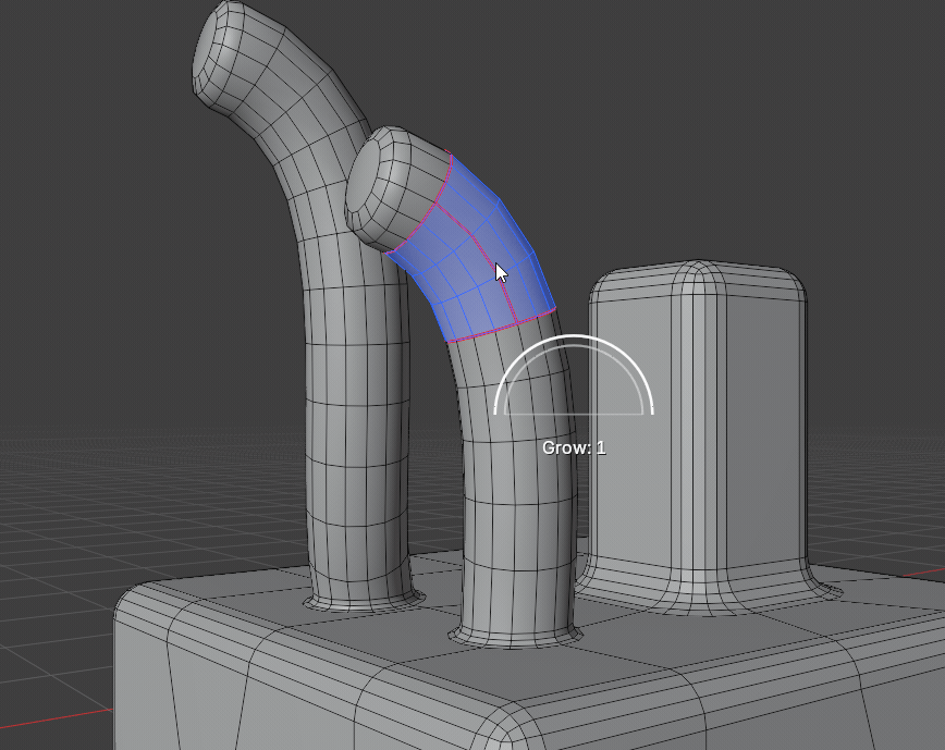 Growing the Tube Seam preview in Blender